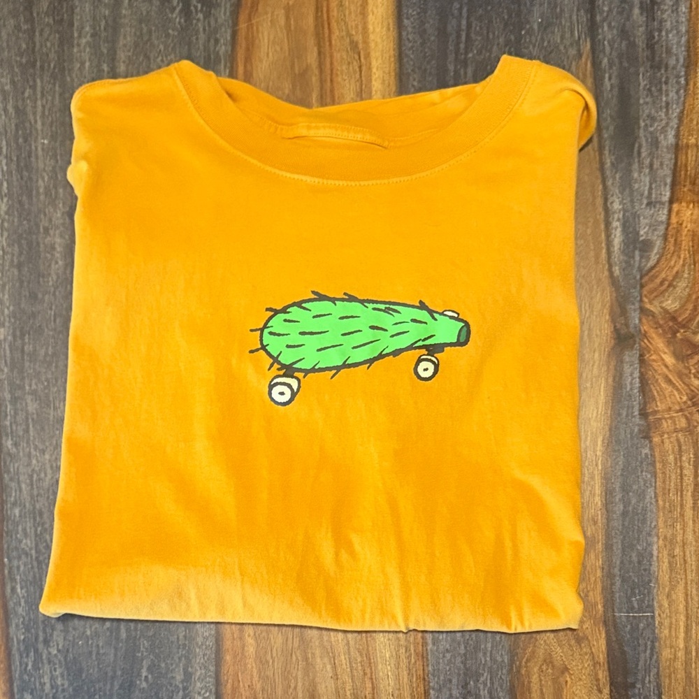 Nike Orange Tee with Green Skate Cactus Graphic